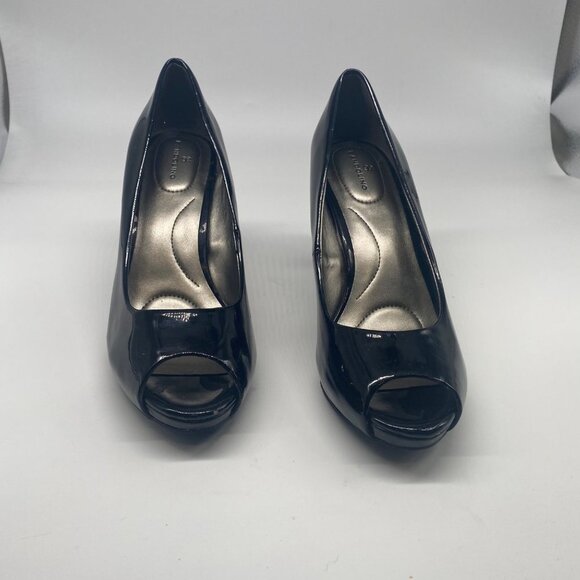 Bandolino Women’s Peep Toe Heels Pumps Patent Leather Black Size 8.5 M - Picture 3 of 15